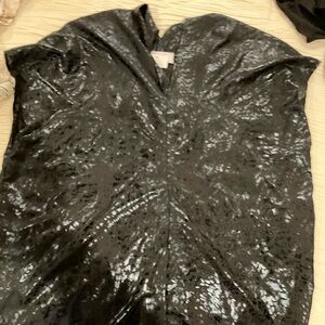 Adrienne Black and Silver Patterned Blouse